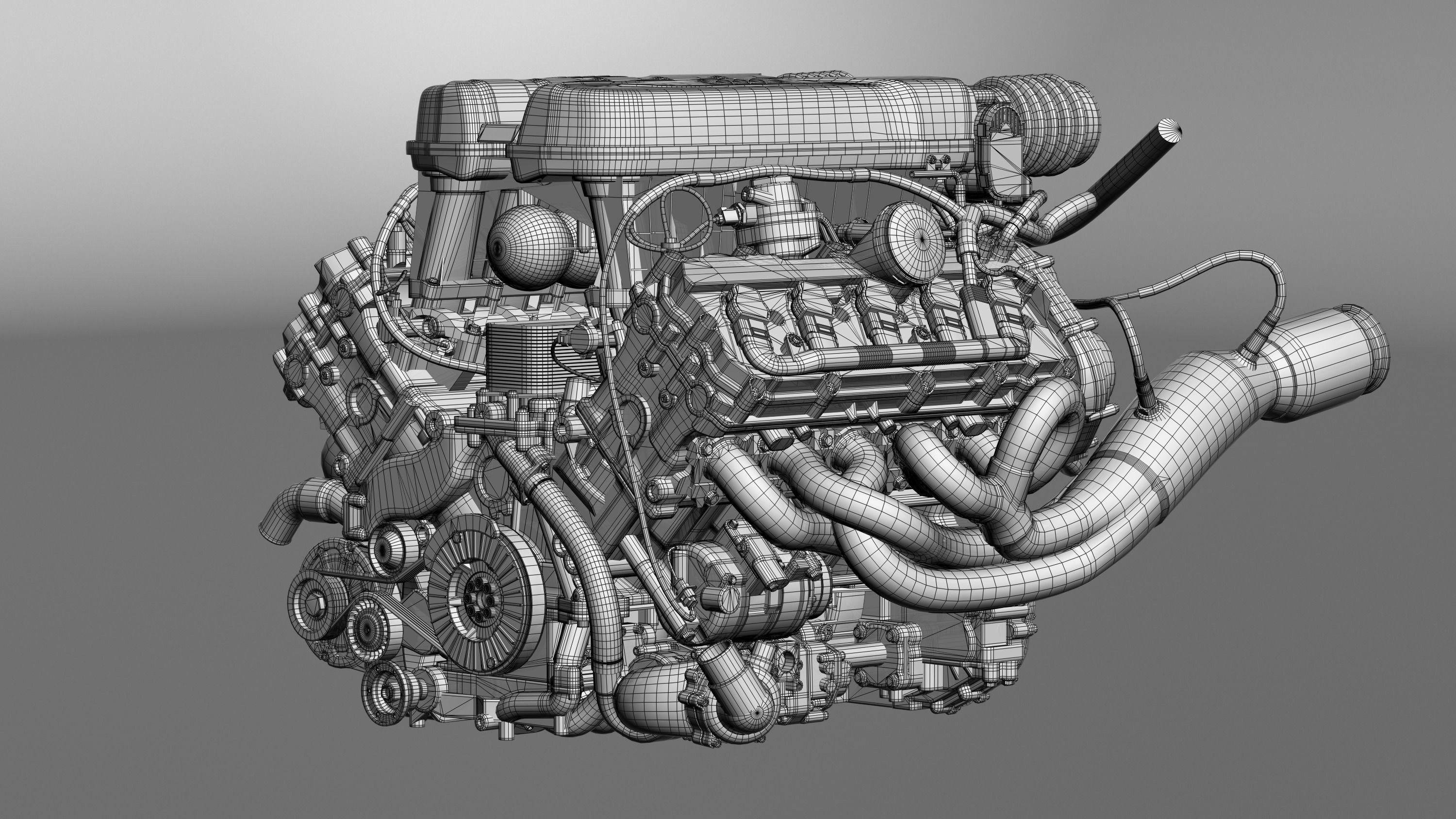 Audi R8 V10 FSI engine  3D model_8