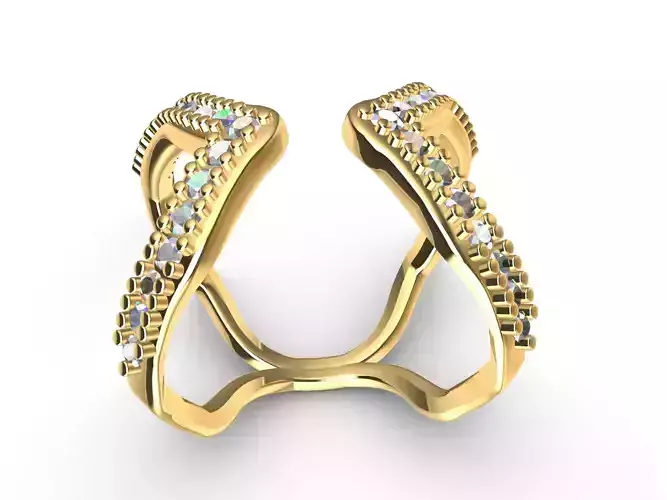 Hexagon diamond ring animation 3D print model