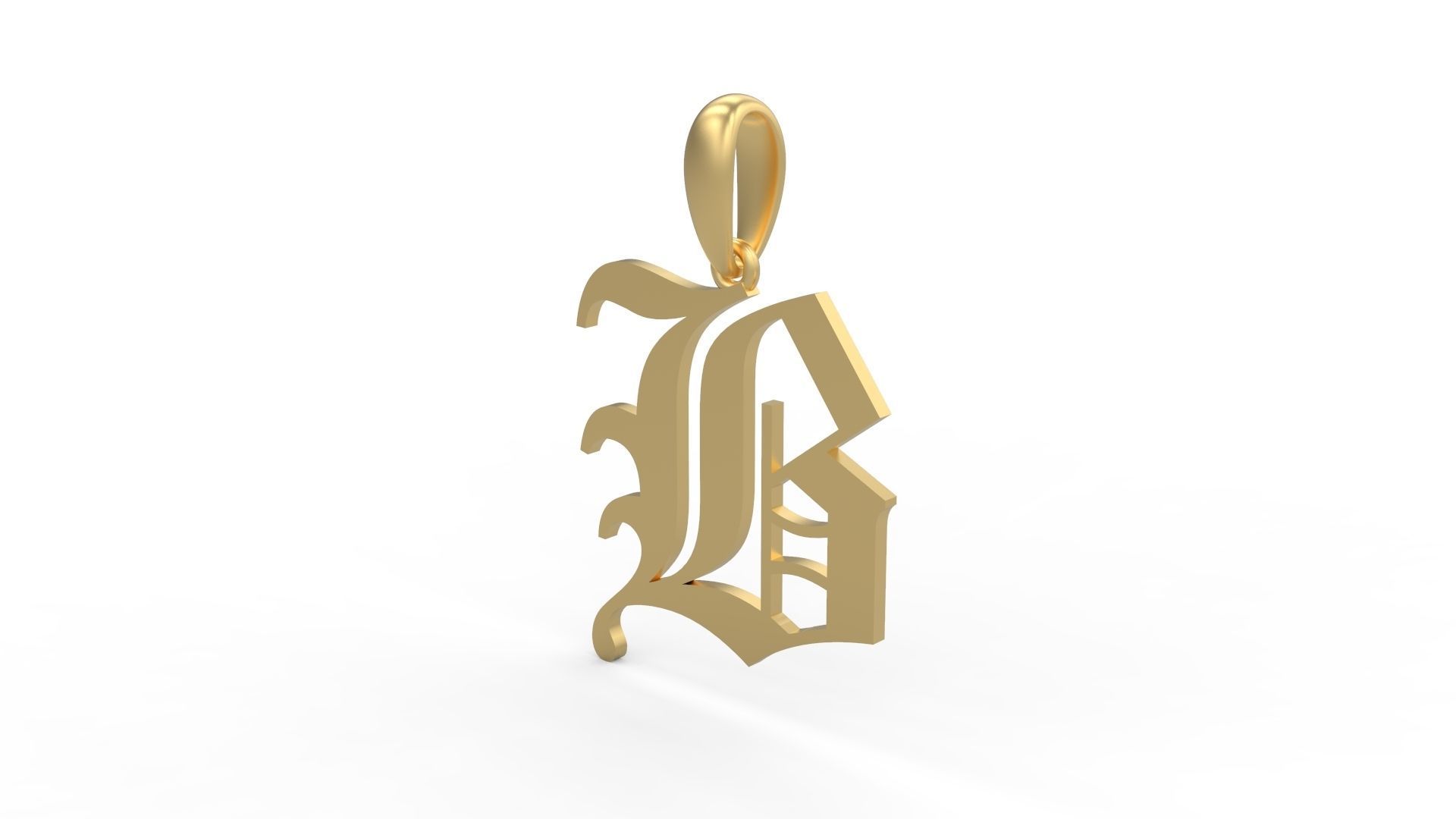 Initial Letters Pendant Canterbury B 3D print model_1