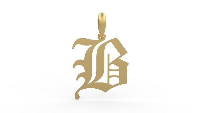 Initial Letters Pendant Canterbury B 3D print model