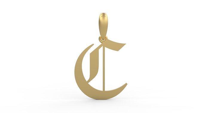Initial Letters Pendant Canterbury C 3D print model