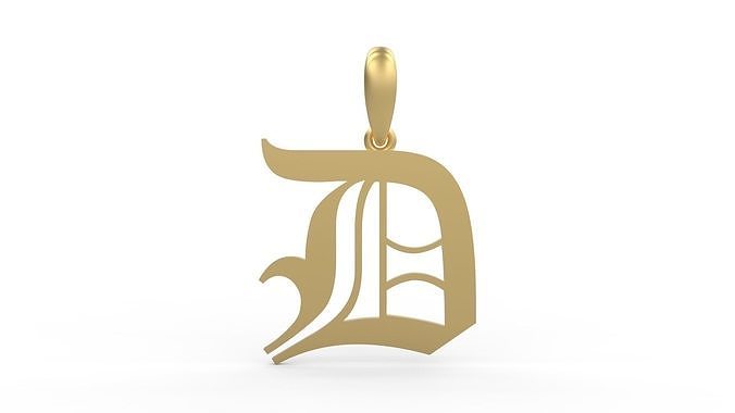 Initial Letters Pendant Canterbury D 3D print model