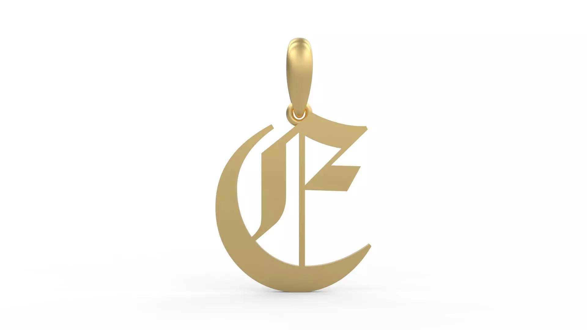 Initial Letters Pendant Canterbury E 3D print model_0