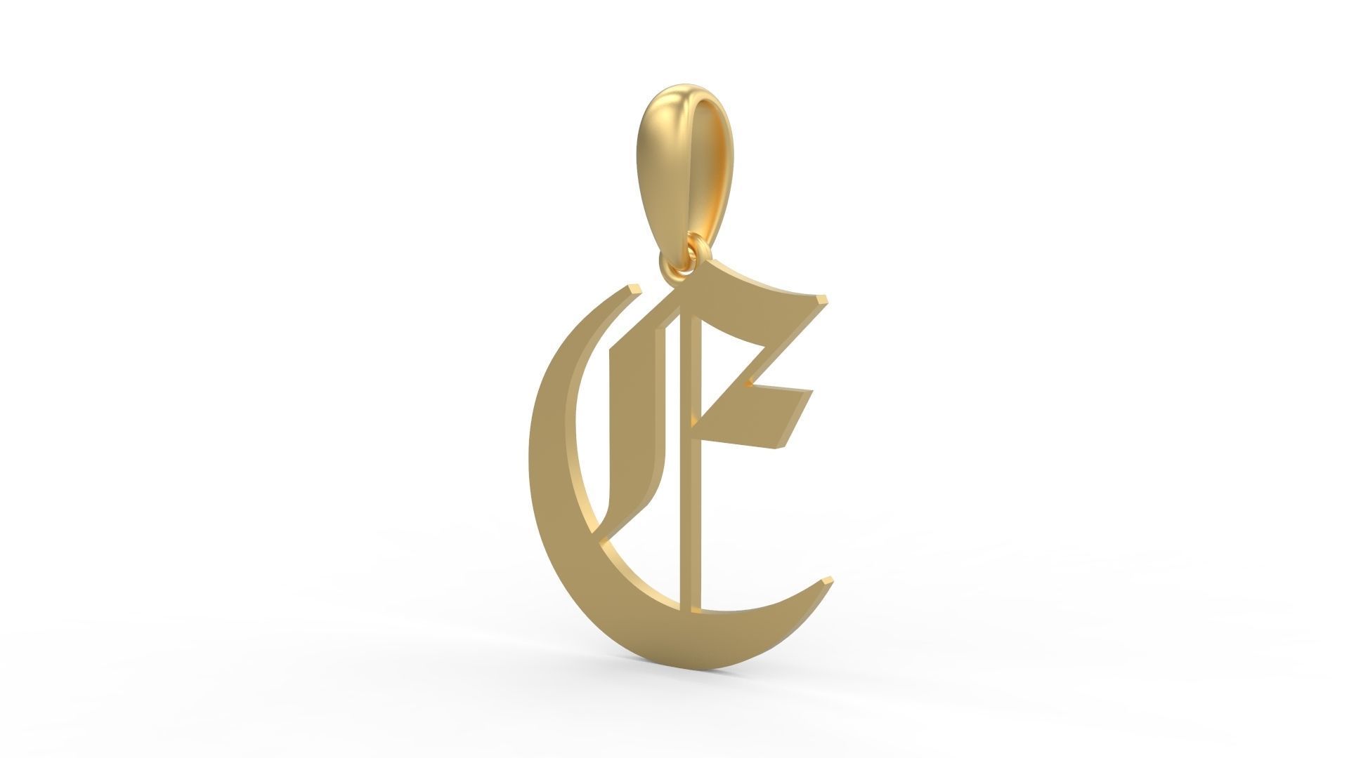 Initial Letters Pendant Canterbury E 3D print model_1