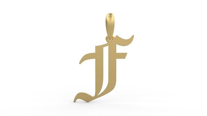 Initial Letters Pendant Canterbury F 3D print model