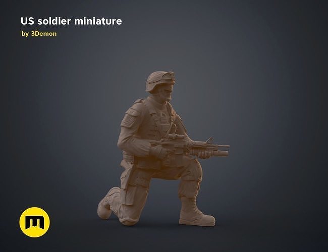 US soldier miniature 3D print model