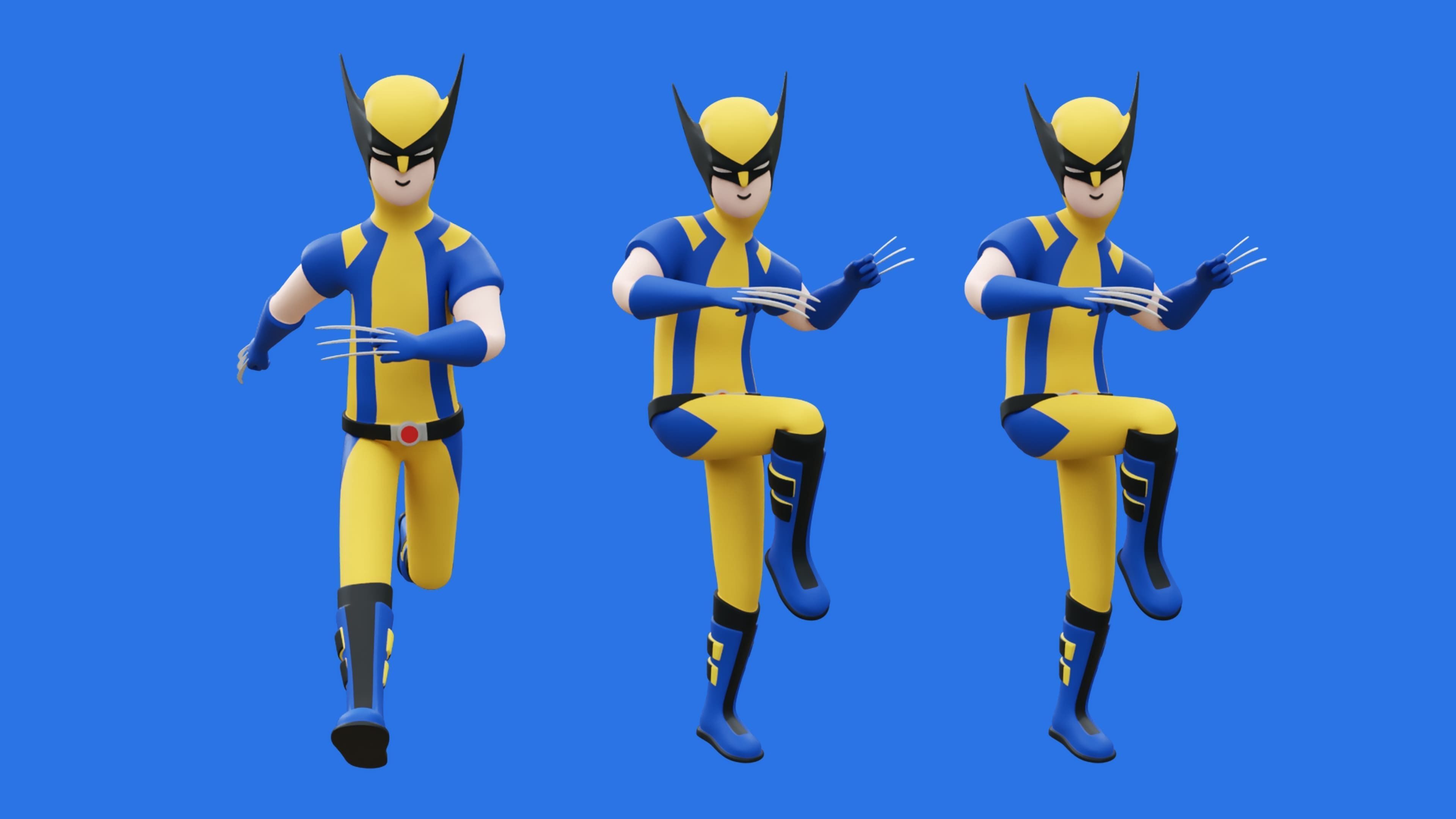 Superheroes Low-poly 3D model_13
