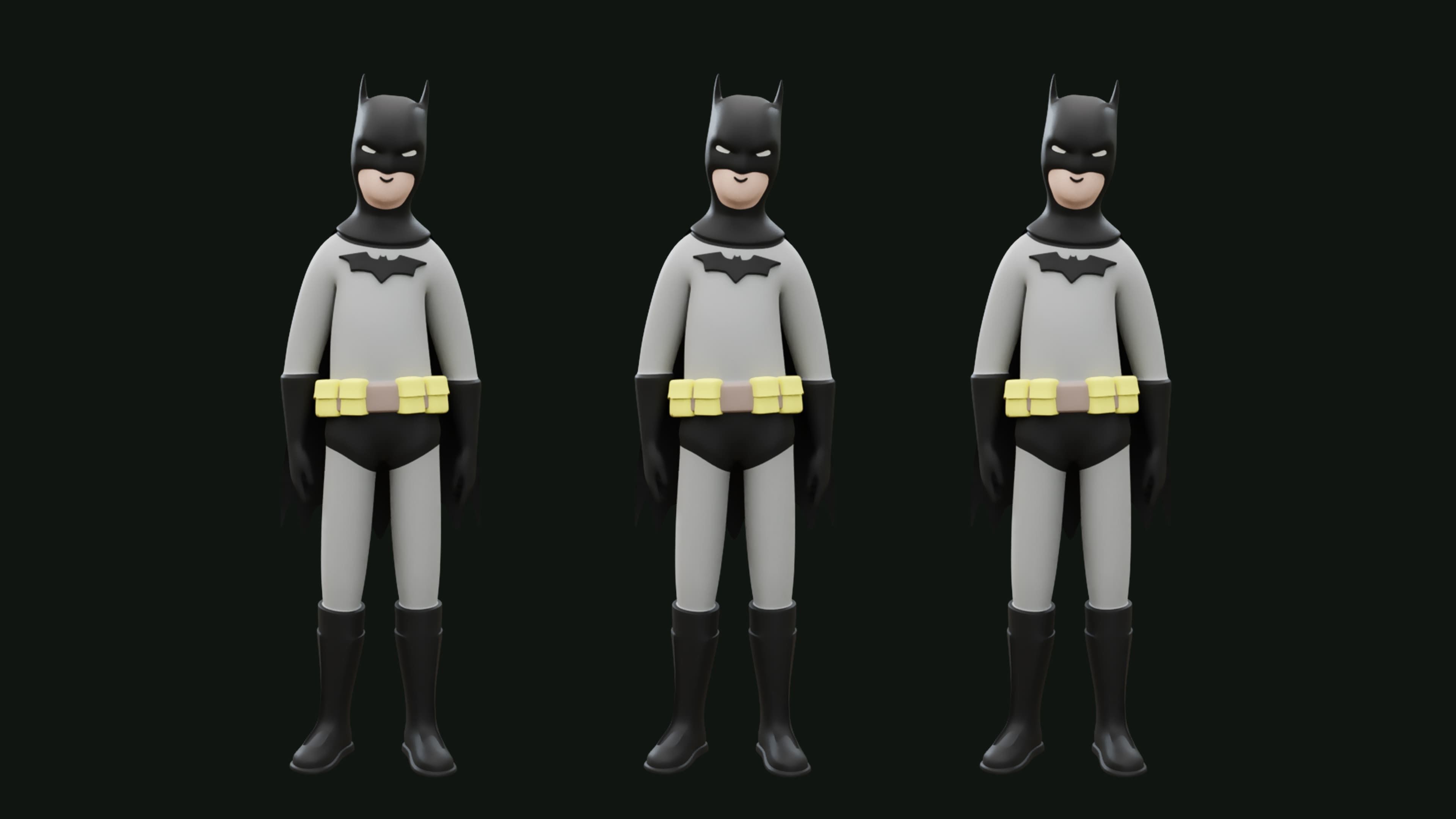 Superheroes Low-poly 3D model_15