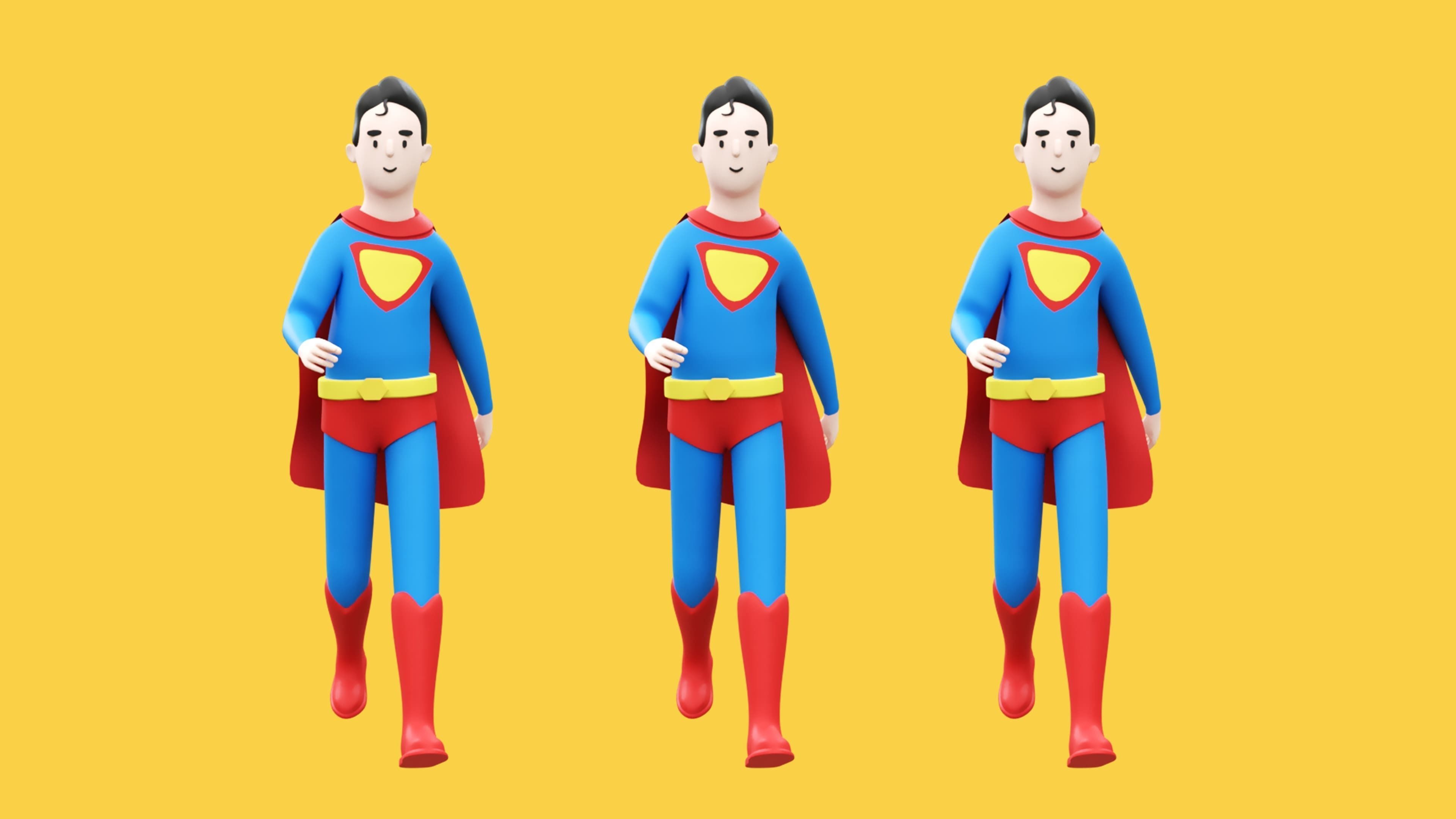 Superheroes Low-poly 3D model_14