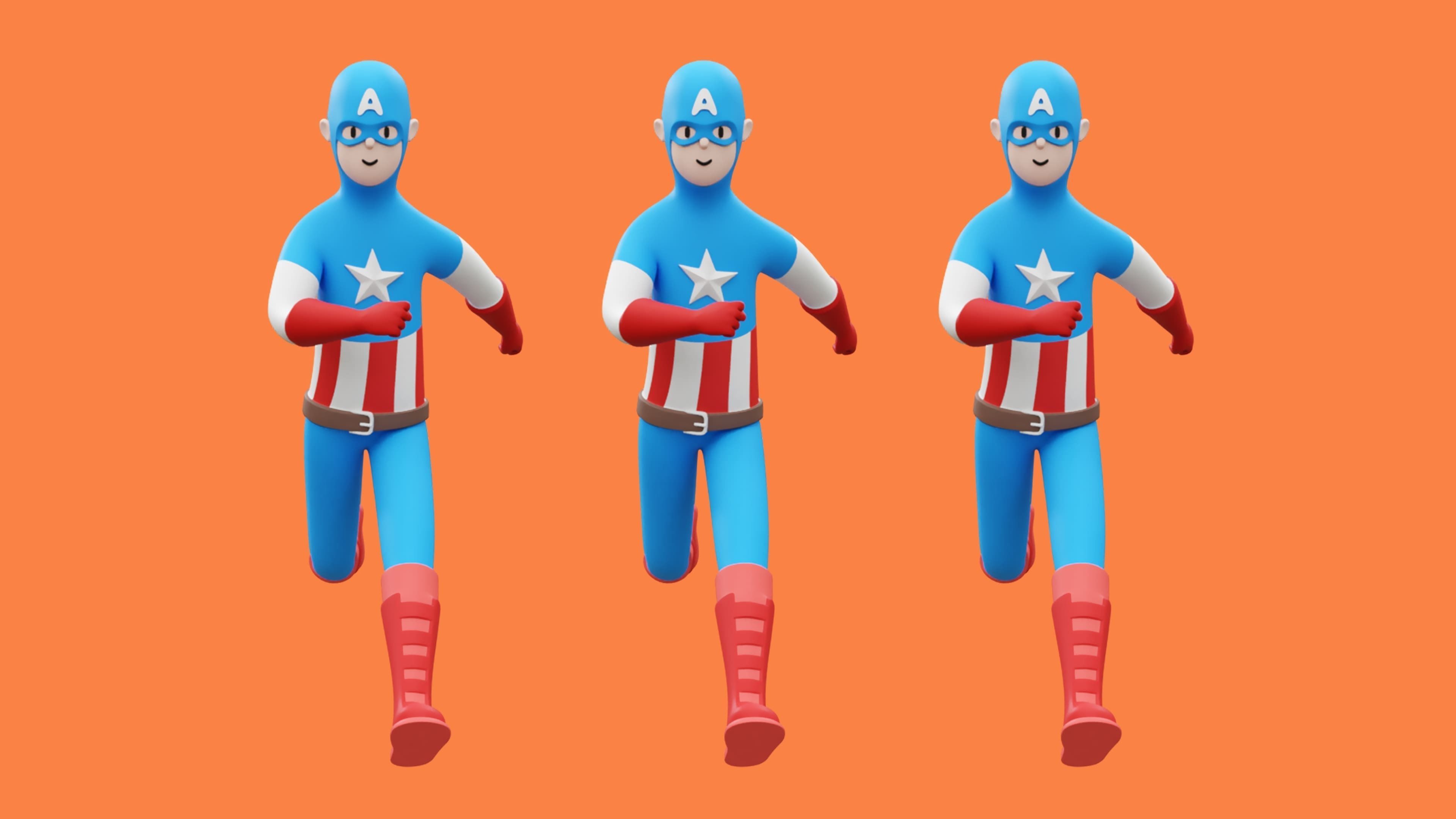 Superheroes Low-poly 3D model_10
