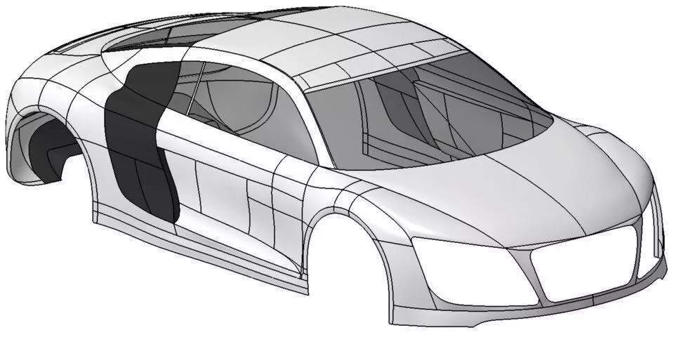 Audi R8 body Free 3D model