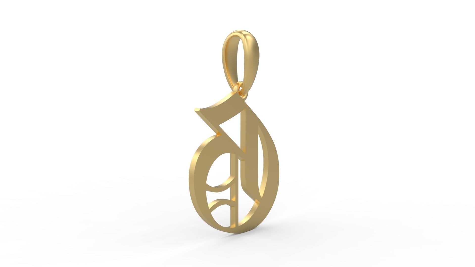 Initial Letters Pendant Canterbury G 3D print model_3