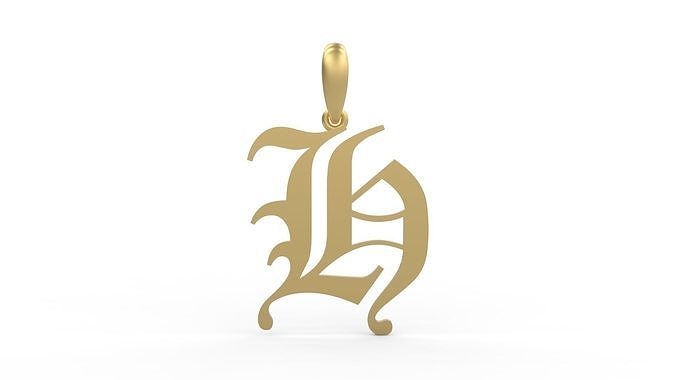 Initial Letters Pendant Canterbury H 3D print model
