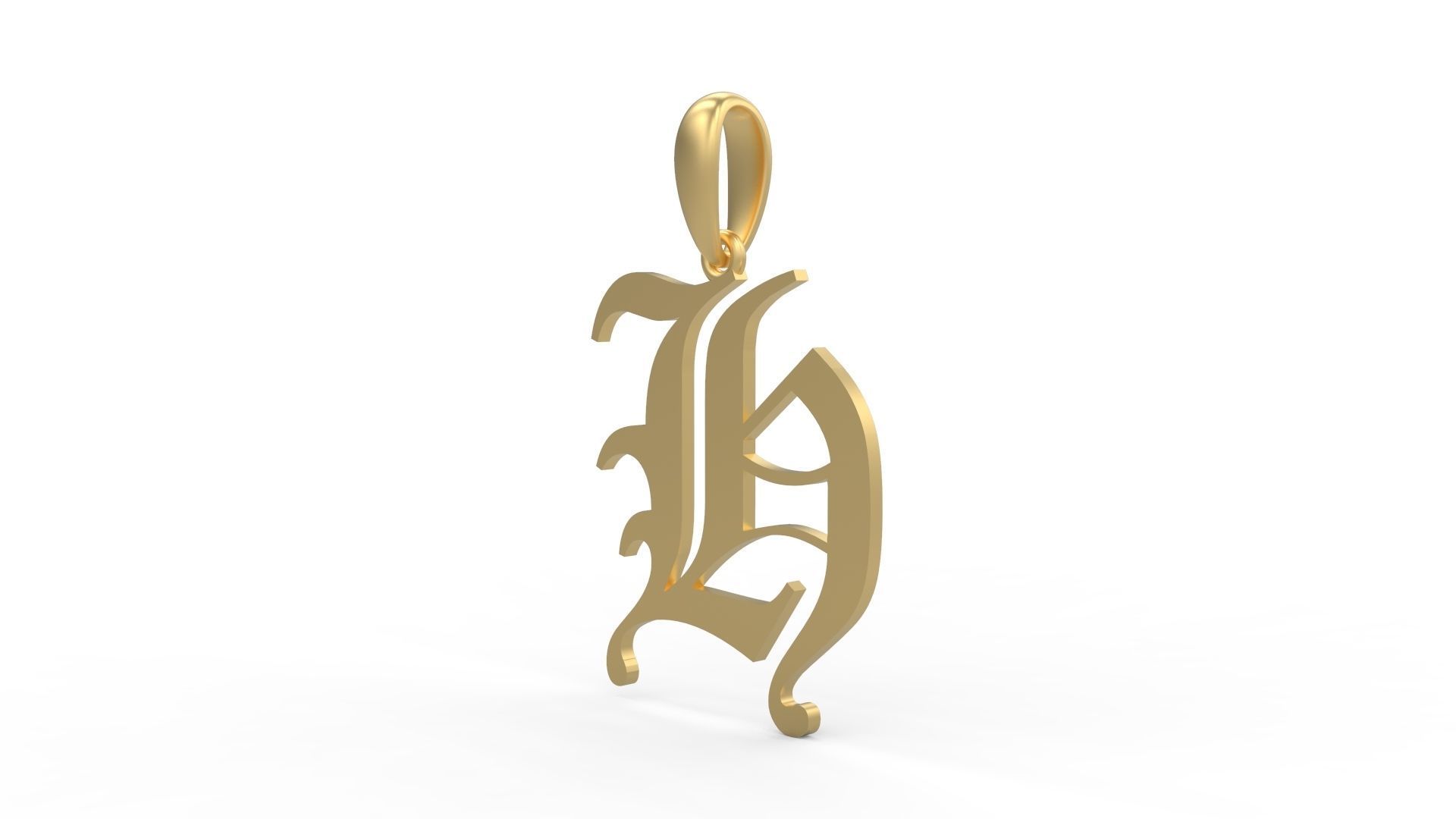 Initial Letters Pendant Canterbury H 3D print model_1