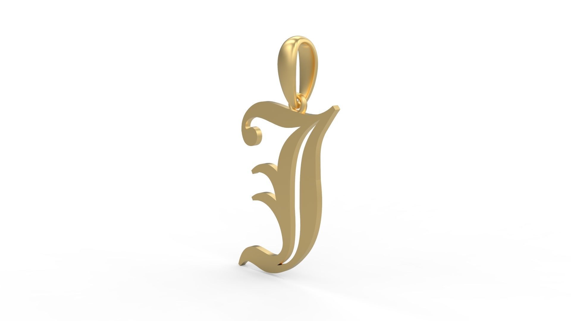 Initial Letters Pendant Canterbury J 3D print model_1