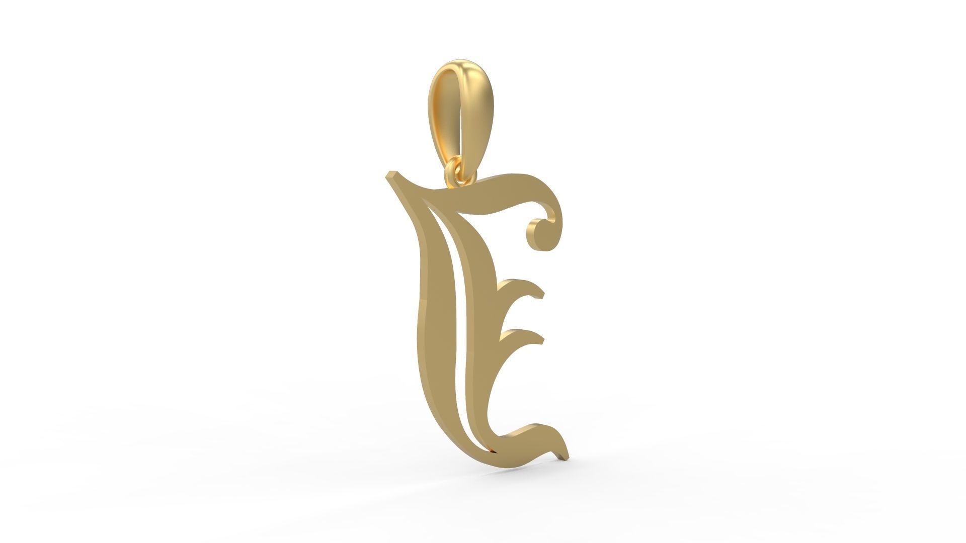 Initial Letters Pendant Canterbury J 3D print model_3