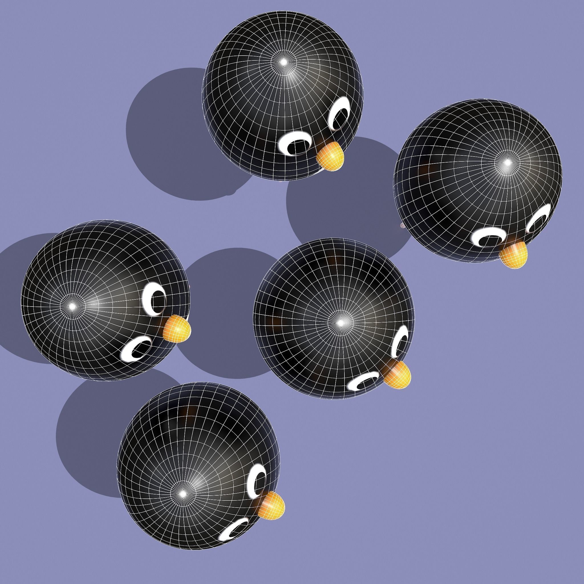 Penguin Cake Pops  Low-poly 3D model_9