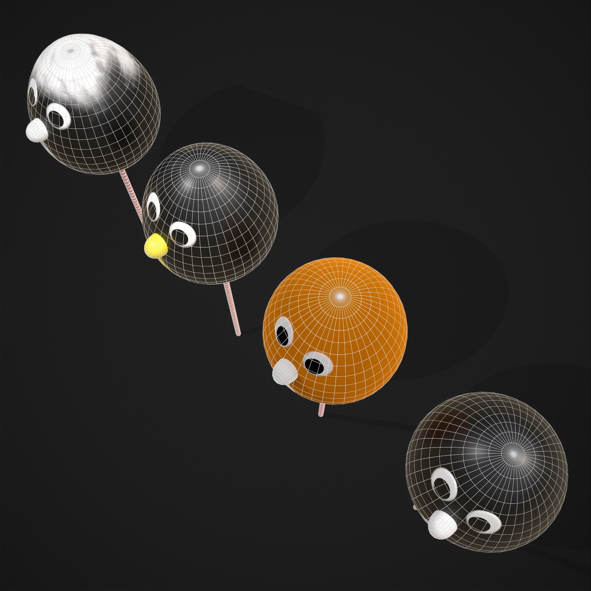 Penguin Cake Pops  Low-poly 3D model_17