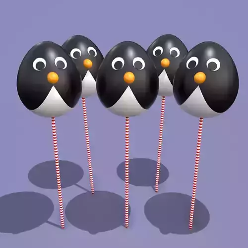 Penguin Cake Pops  Low-poly 3D model