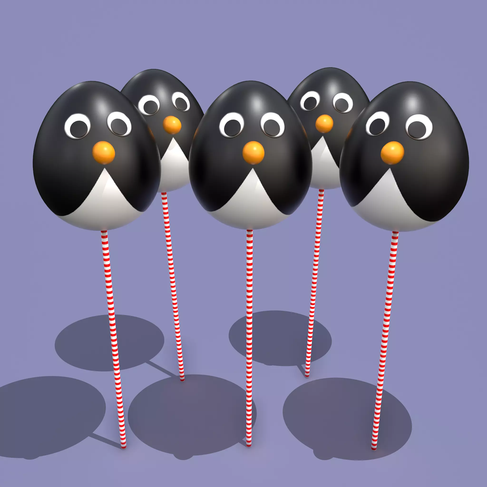 Penguin Cake Pops  Low-poly 3D model_0