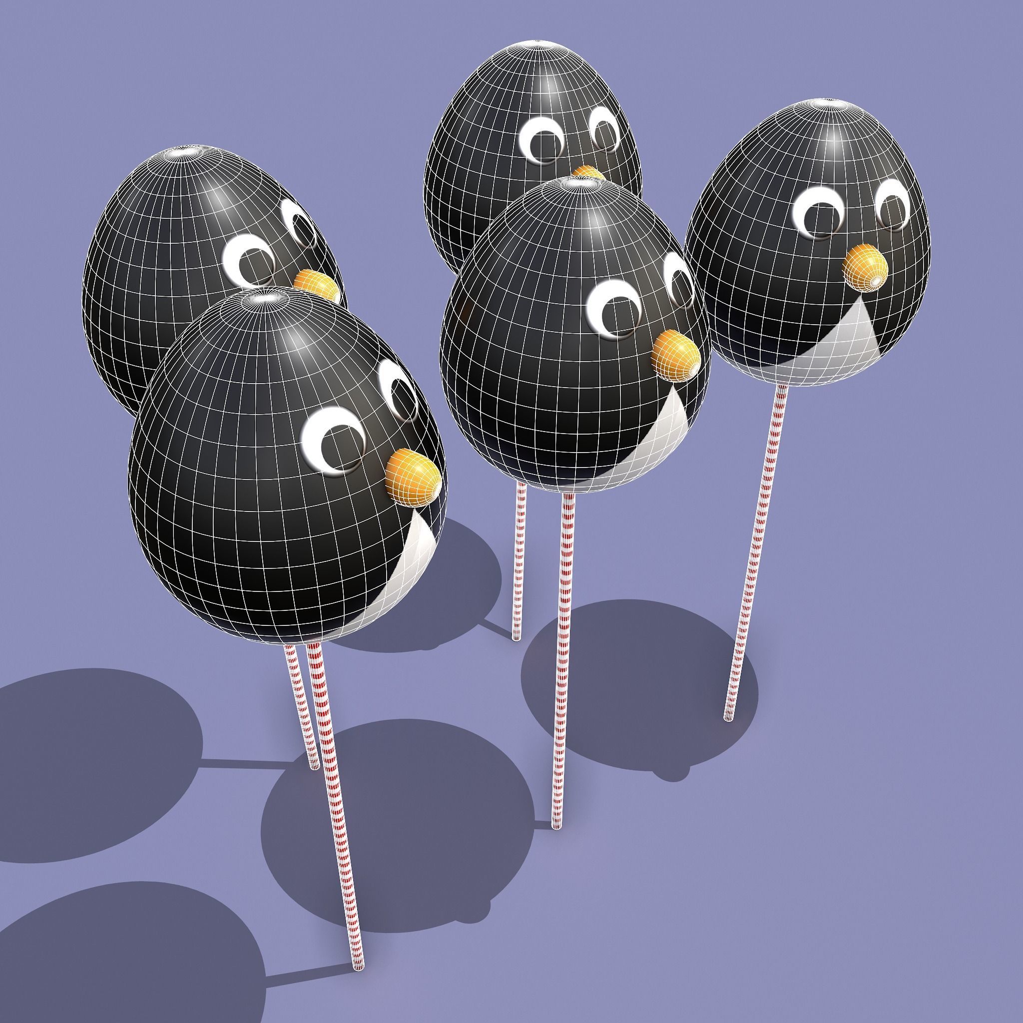 Penguin Cake Pops  Low-poly 3D model_44