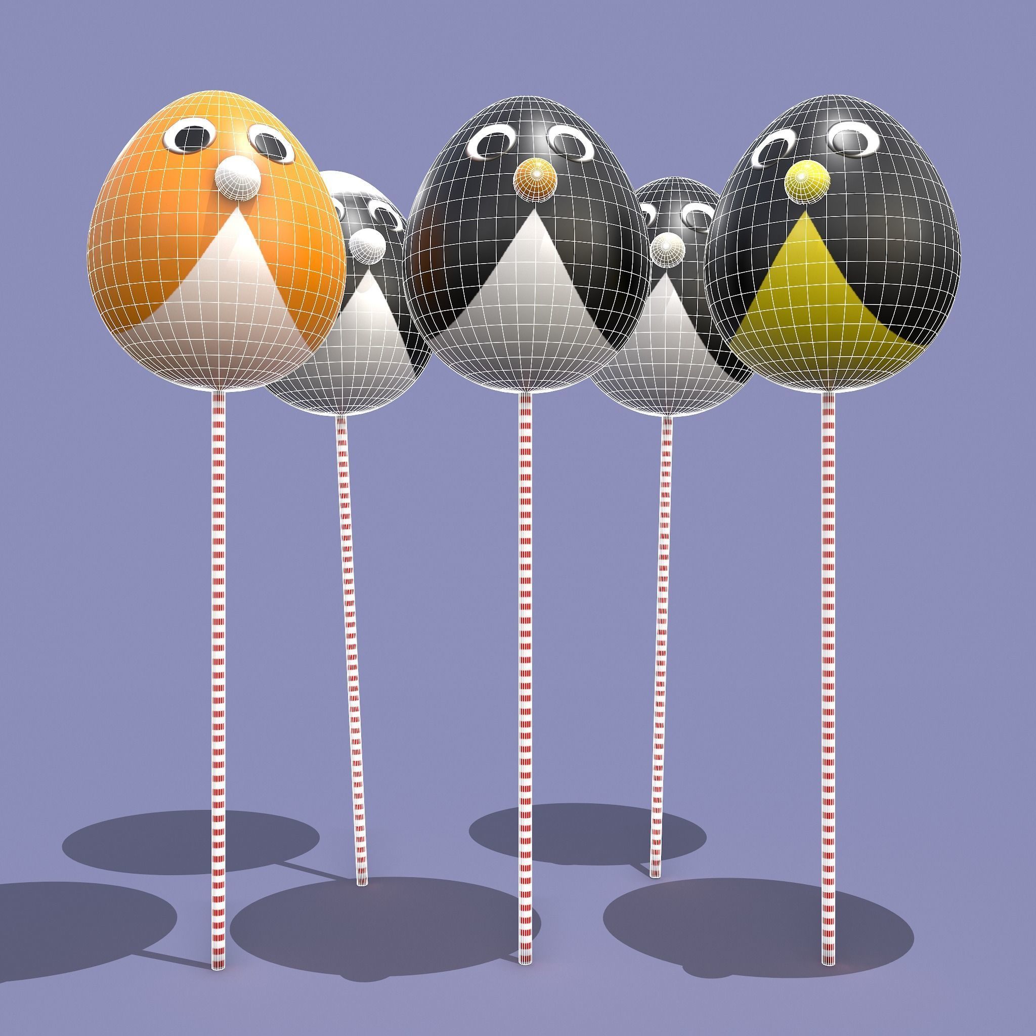 Penguin Cake Pops  Low-poly 3D model_38