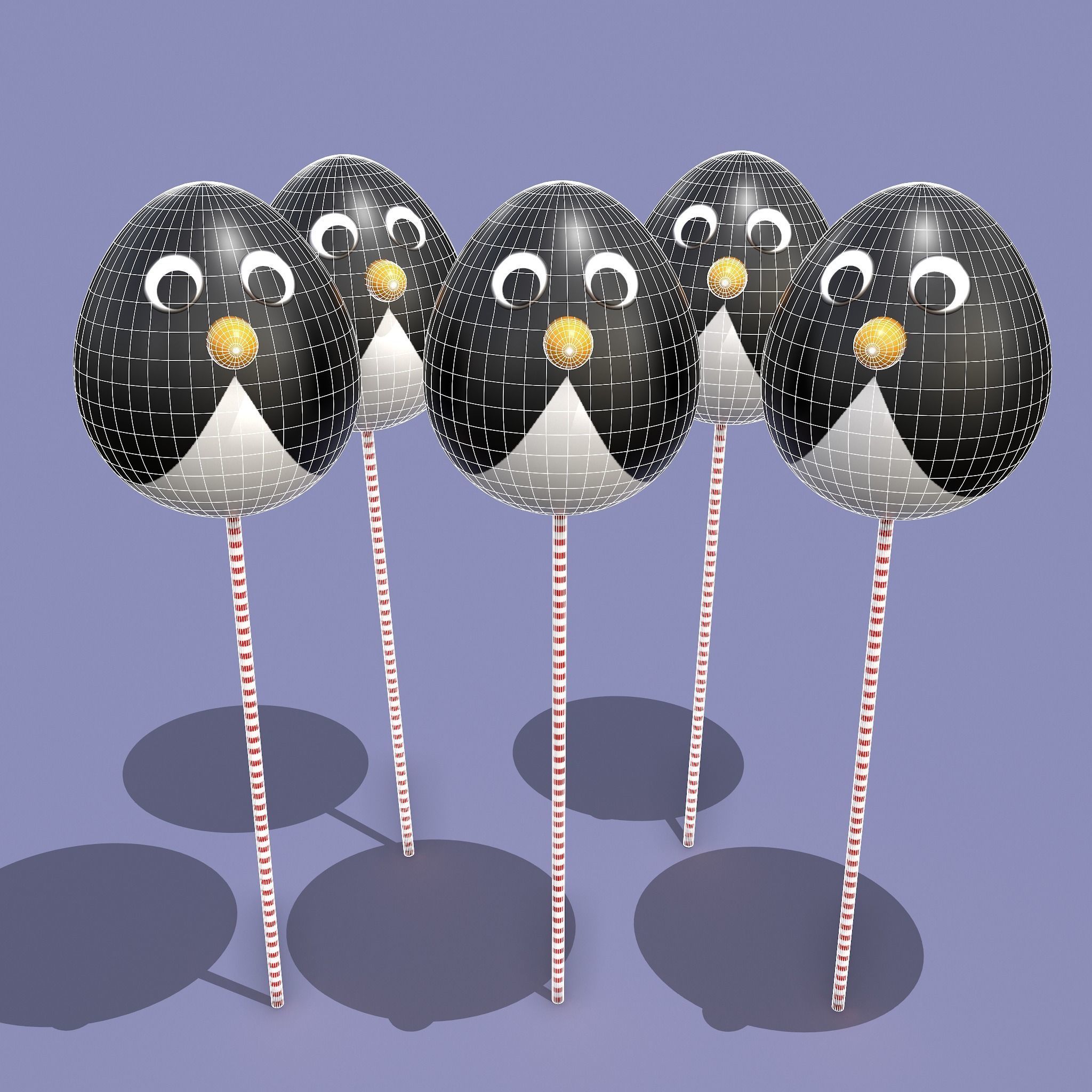 Penguin Cake Pops  Low-poly 3D model_46
