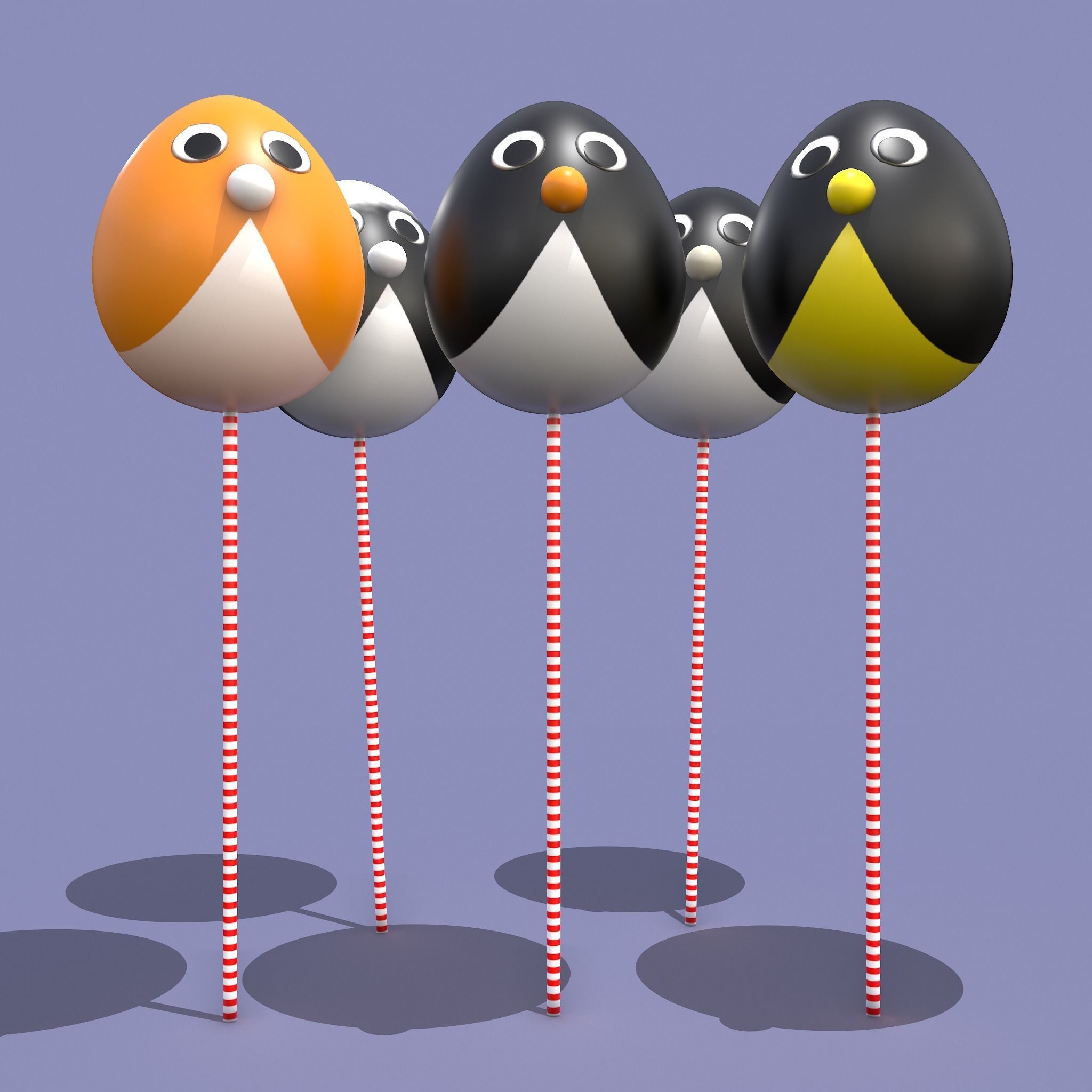 Penguin Cake Pops  Low-poly 3D model_37