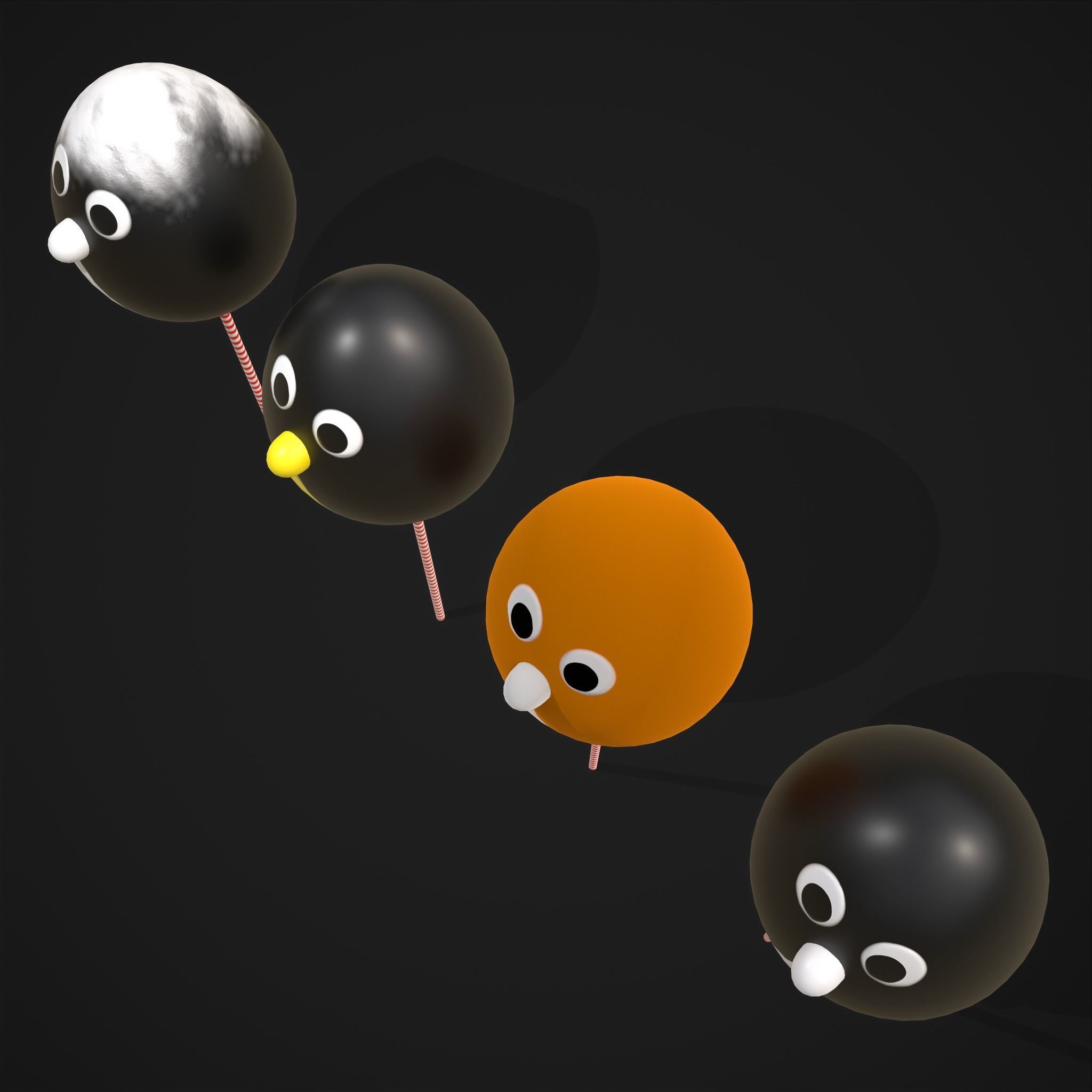 Penguin Cake Pops  Low-poly 3D model_16