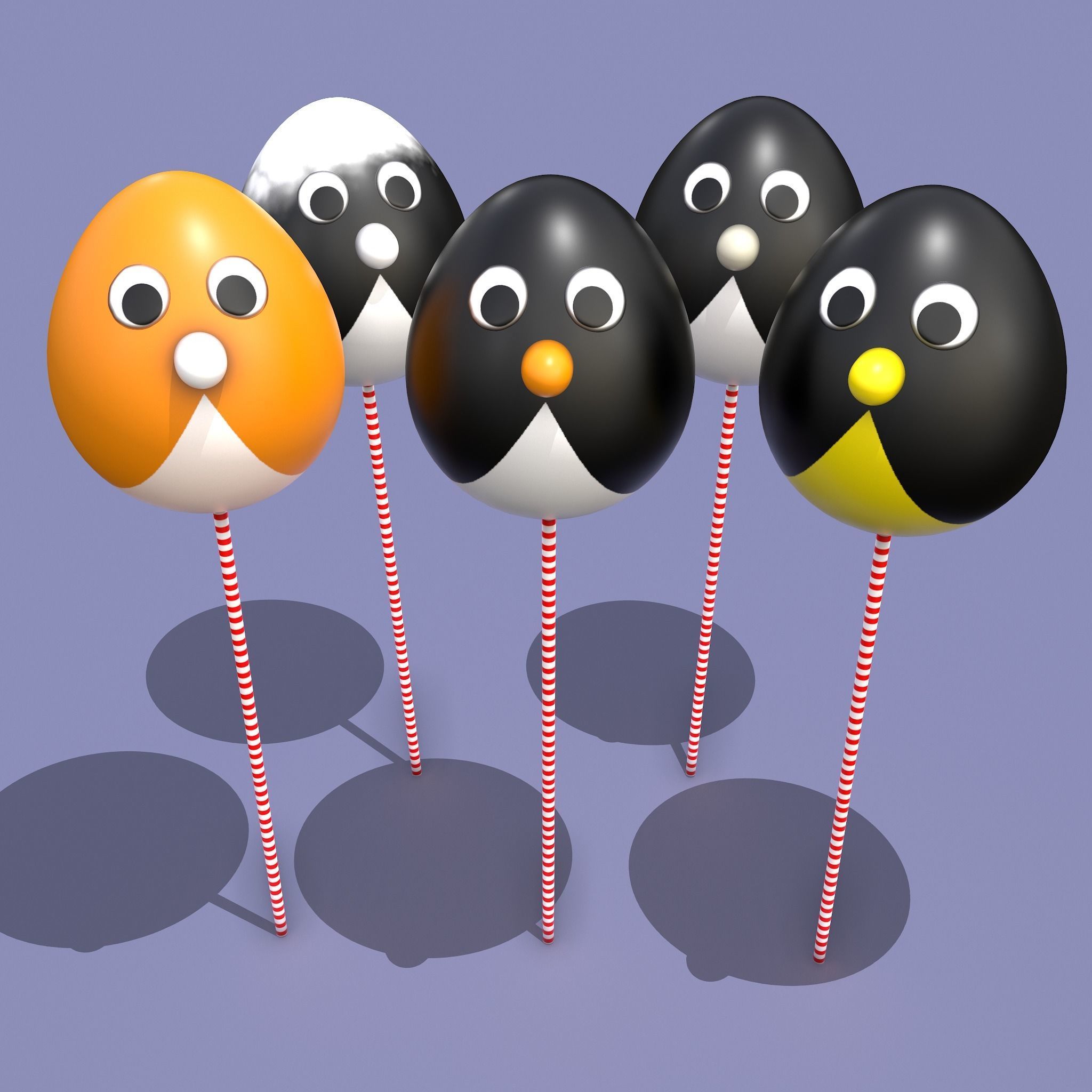 Penguin Cake Pops  Low-poly 3D model_2