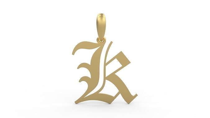 Initial Letters Pendant Canterbury K 3D print model