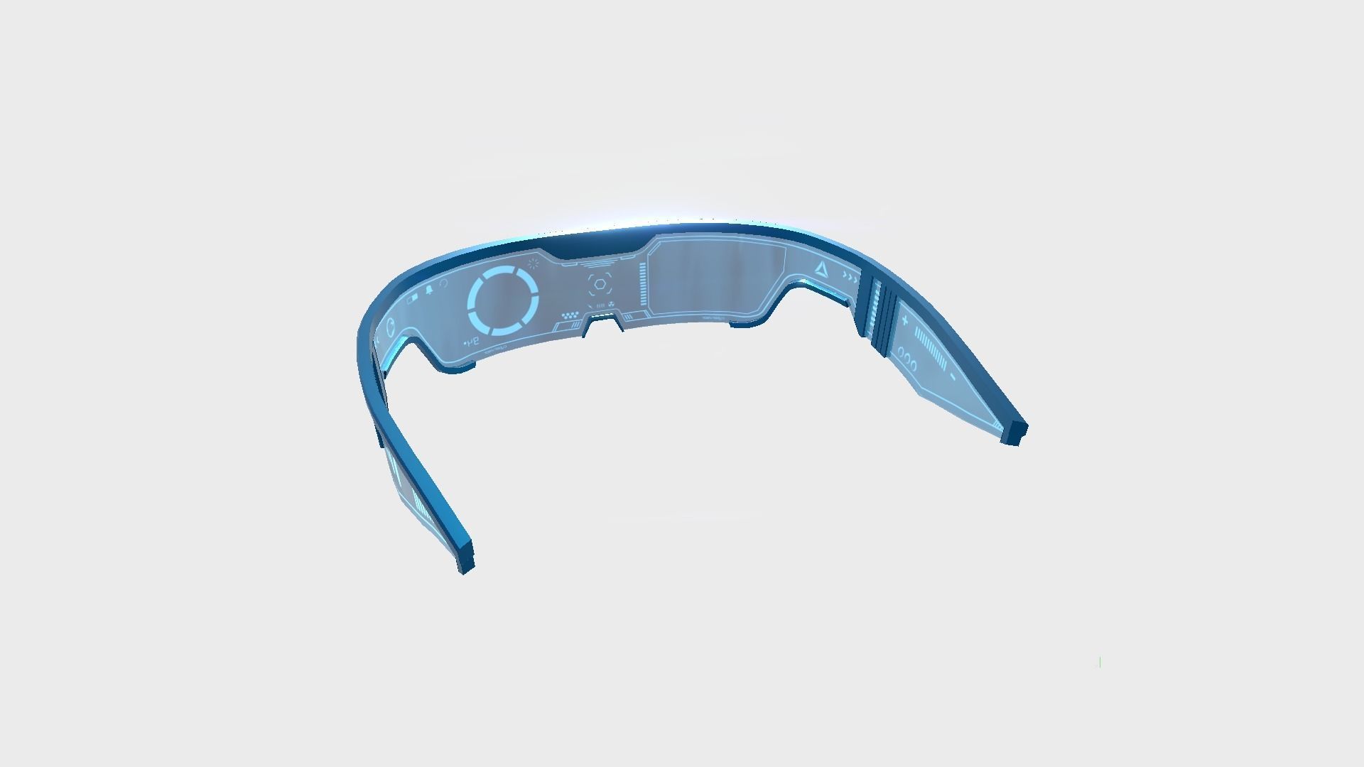 SciFi Glasses Visor 01 Blue - Character Design Fashion Low-poly 3D model_5