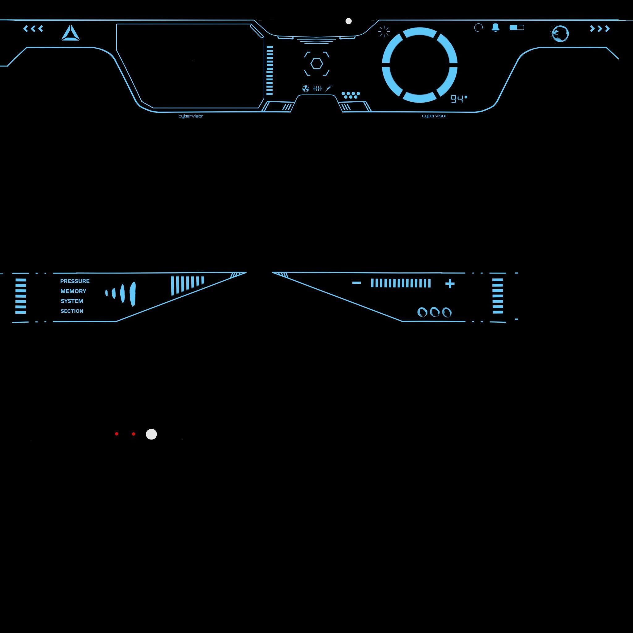 SciFi Glasses Visor 01 Blue - Character Design Fashion Low-poly 3D model_19