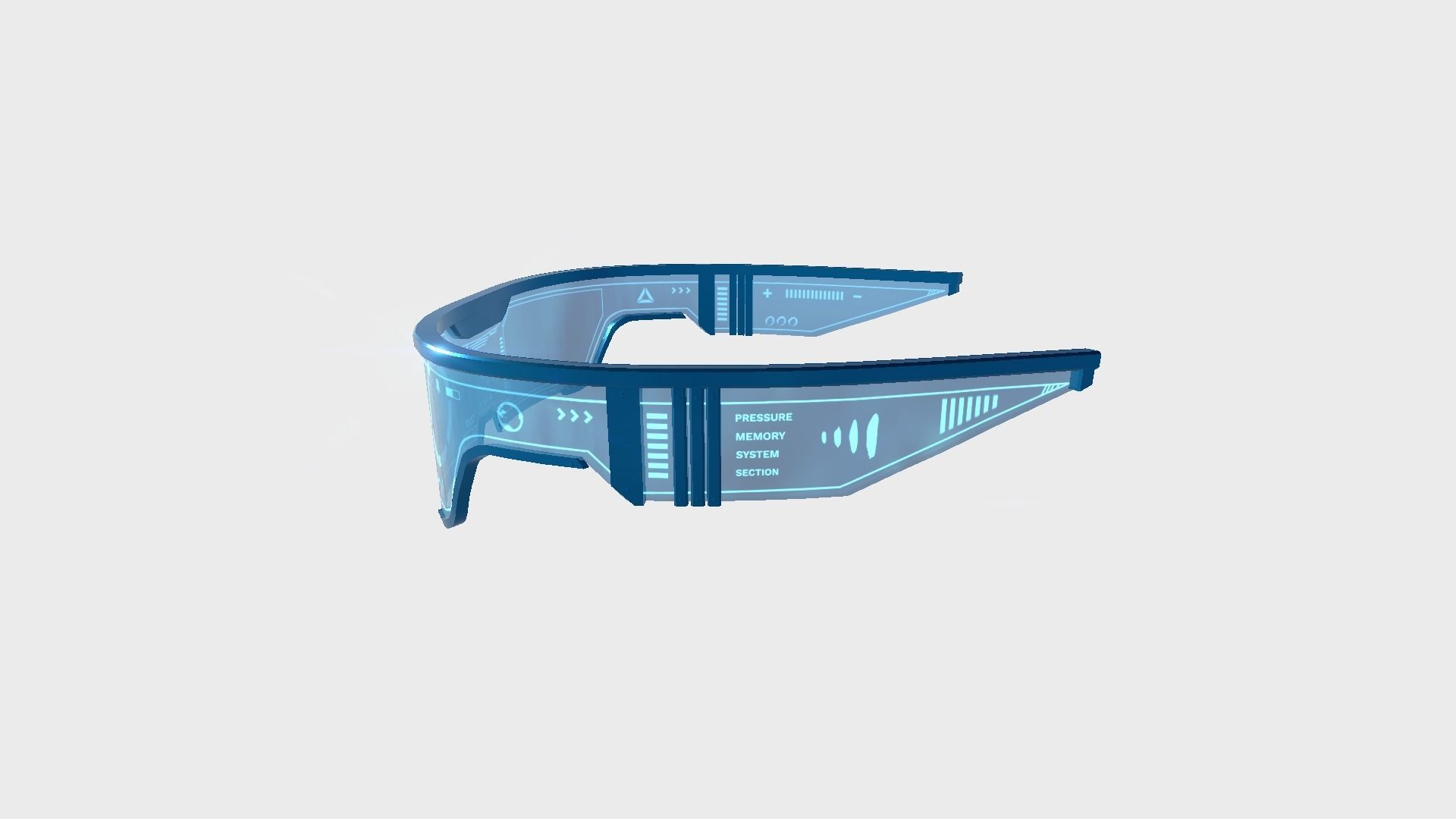SciFi Glasses Visor 01 Blue - Character Design Fashion Low-poly 3D model_4