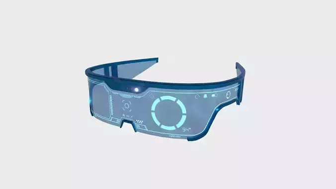 SciFi Glasses Visor 01 Blue - Character Design Fashion Low-poly 3D model