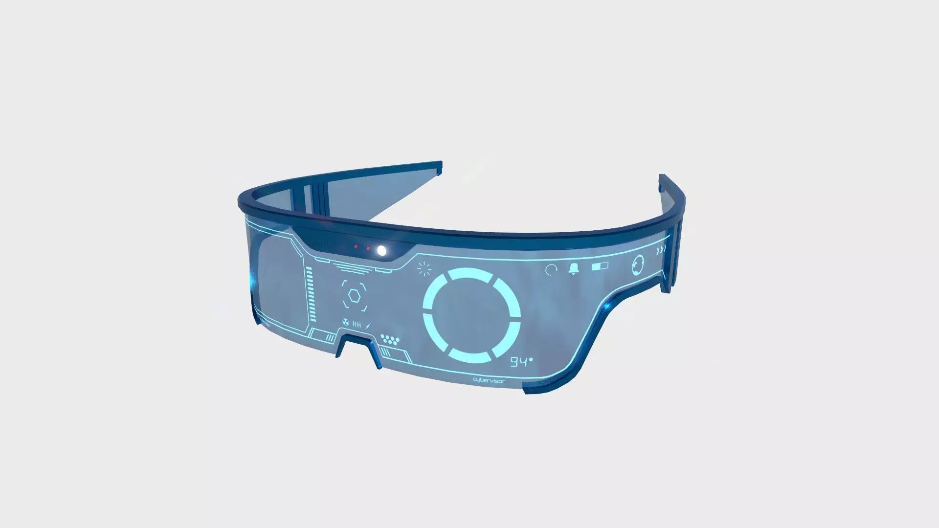 SciFi Glasses Visor 01 Blue - Character Design Fashion Low-poly 3D model_0