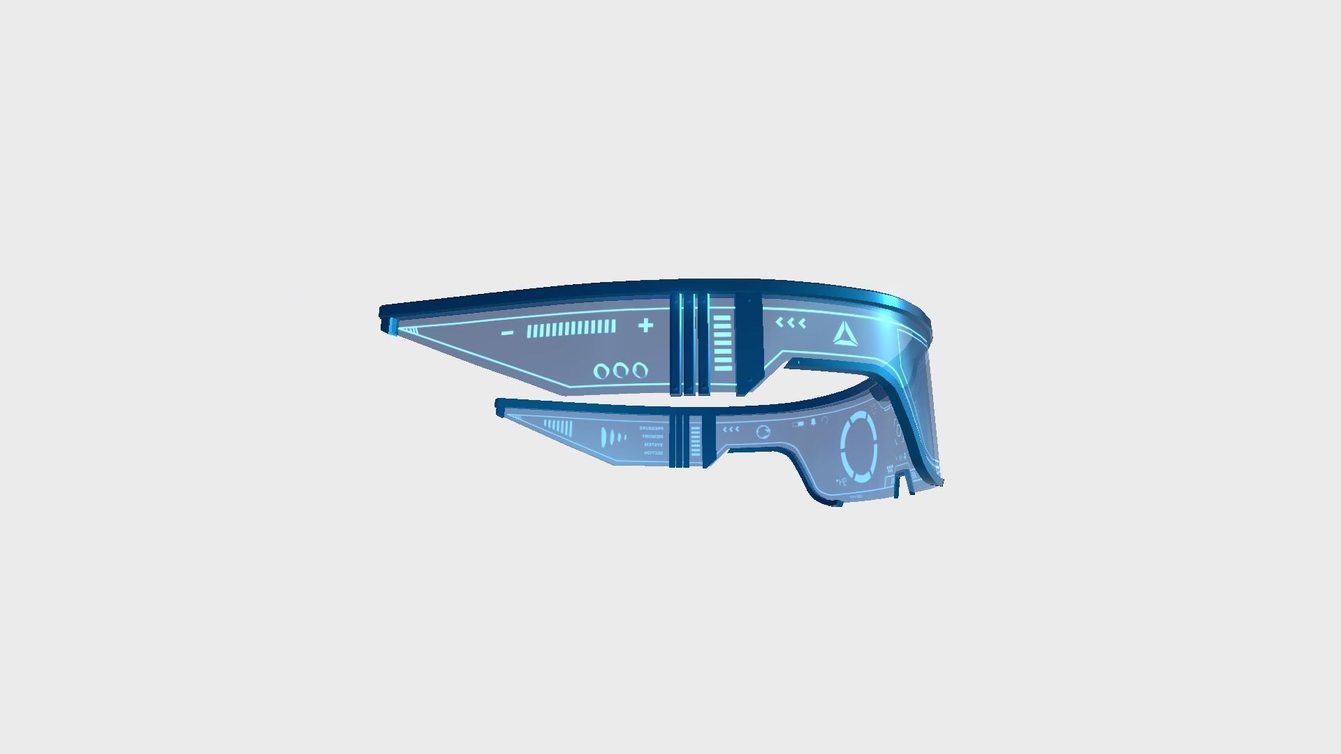 SciFi Glasses Visor 01 Blue - Character Design Fashion Low-poly 3D model_3