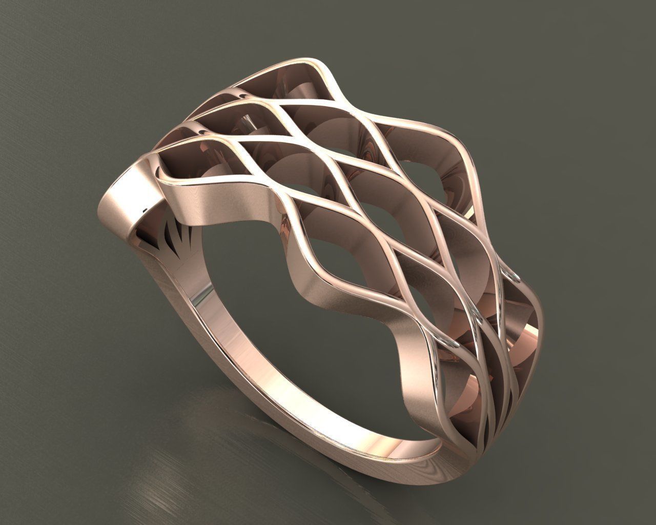 Ring Wavy 3D print model_4