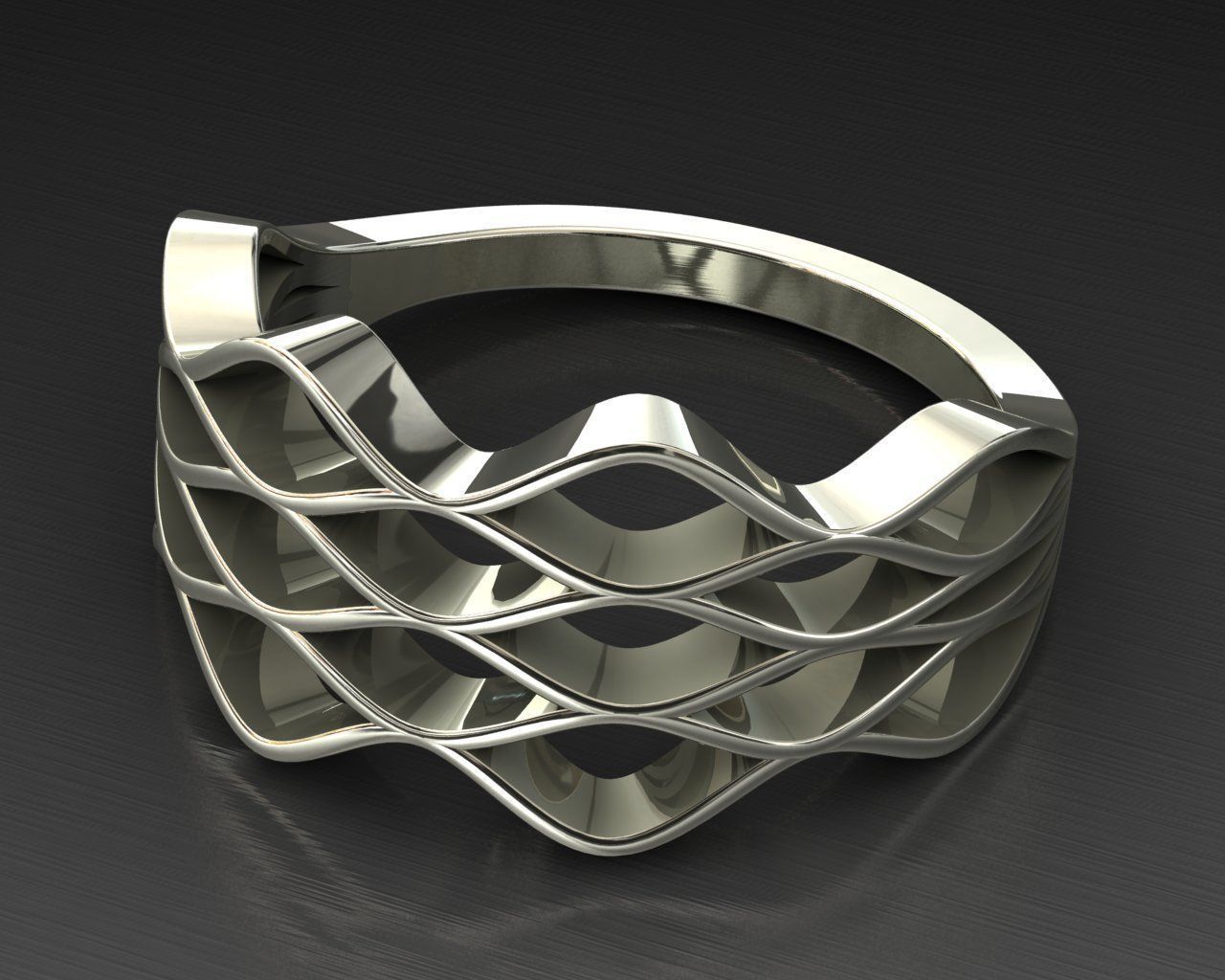Ring Wavy 3D print model_3