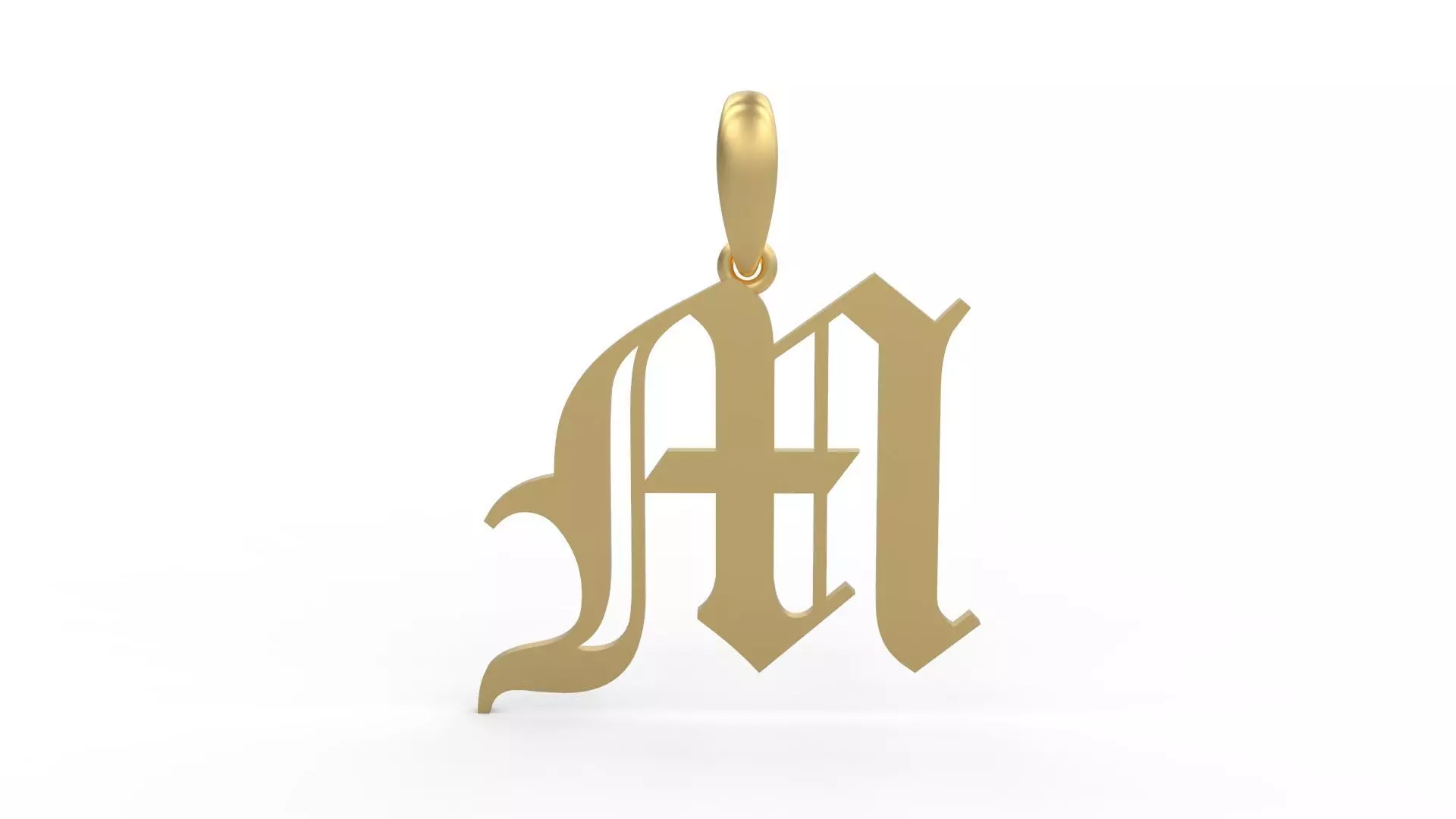 Initial Letters Pendant Canterbury M 3D print model_0