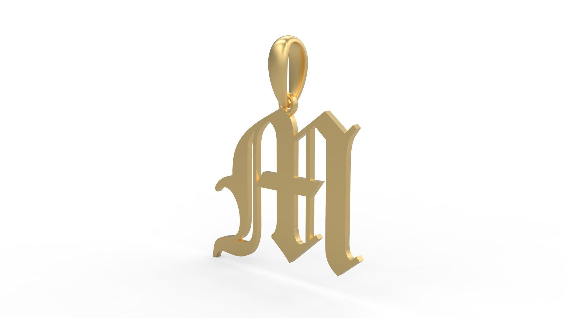 Initial Letters Pendant Canterbury M 3D print model_1