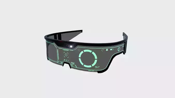 SciFi Glasses Visor 02 Black Green - Character Design Fashion Low-poly 3D model