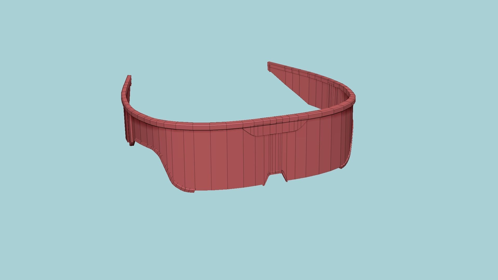 SciFi Glasses Visor 02 Black Green - Character Design Fashion Low-poly 3D model_13