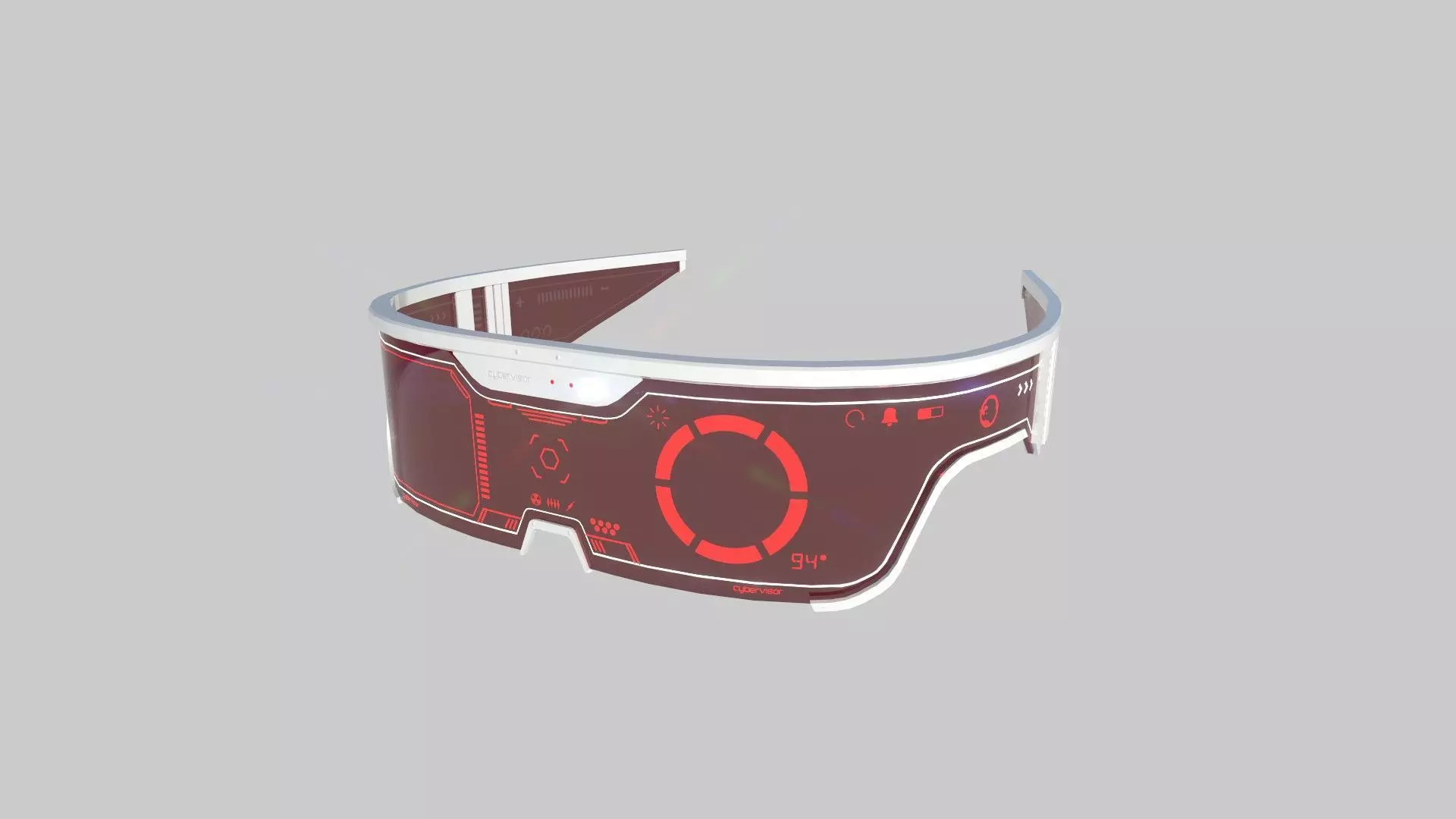 SciFi Glasses Visor 03 White Red - Character Design Fashion Low-poly 3D model_0
