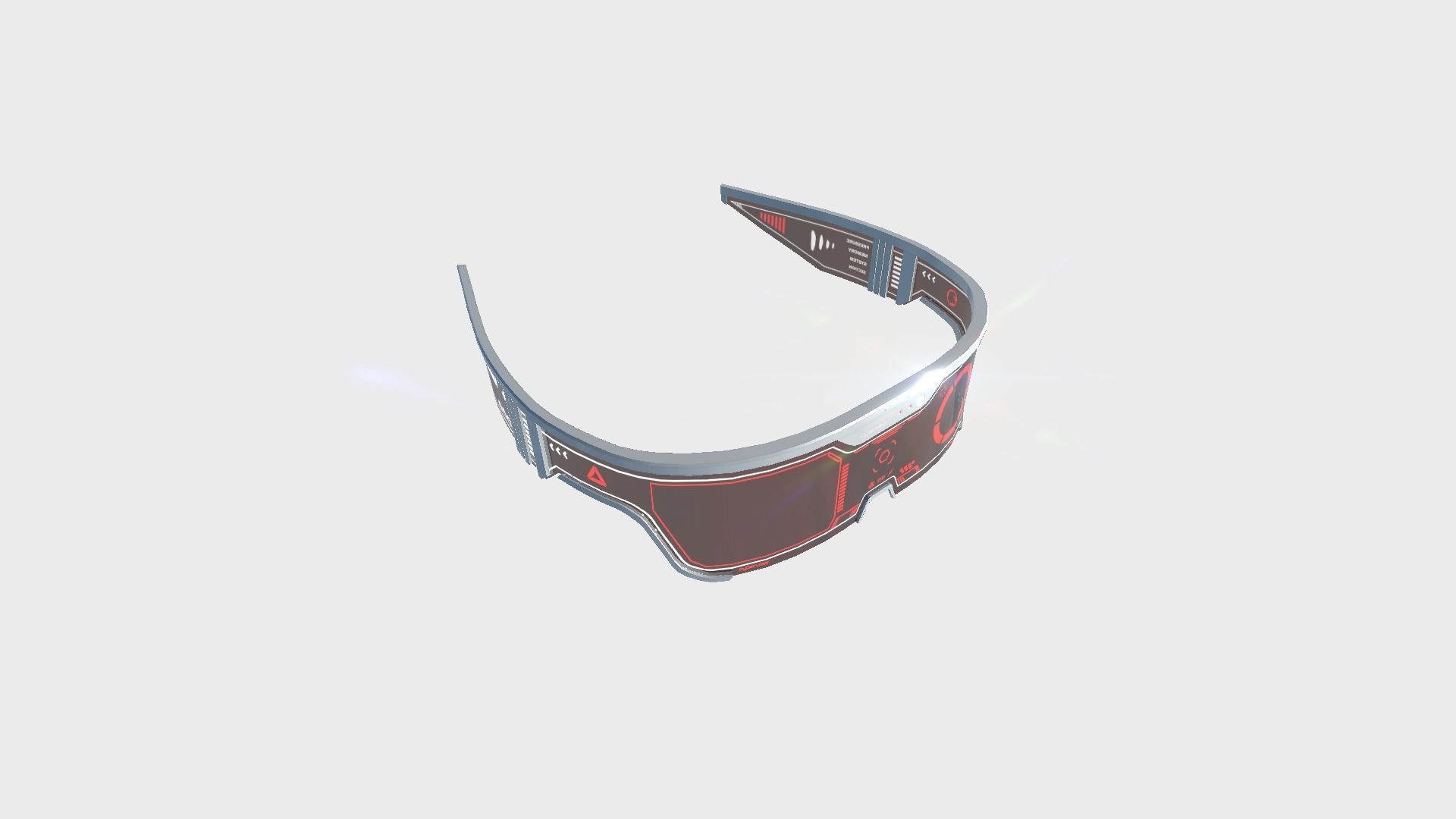 SciFi Glasses Visor 03 White Red - Character Design Fashion Low-poly 3D model_2