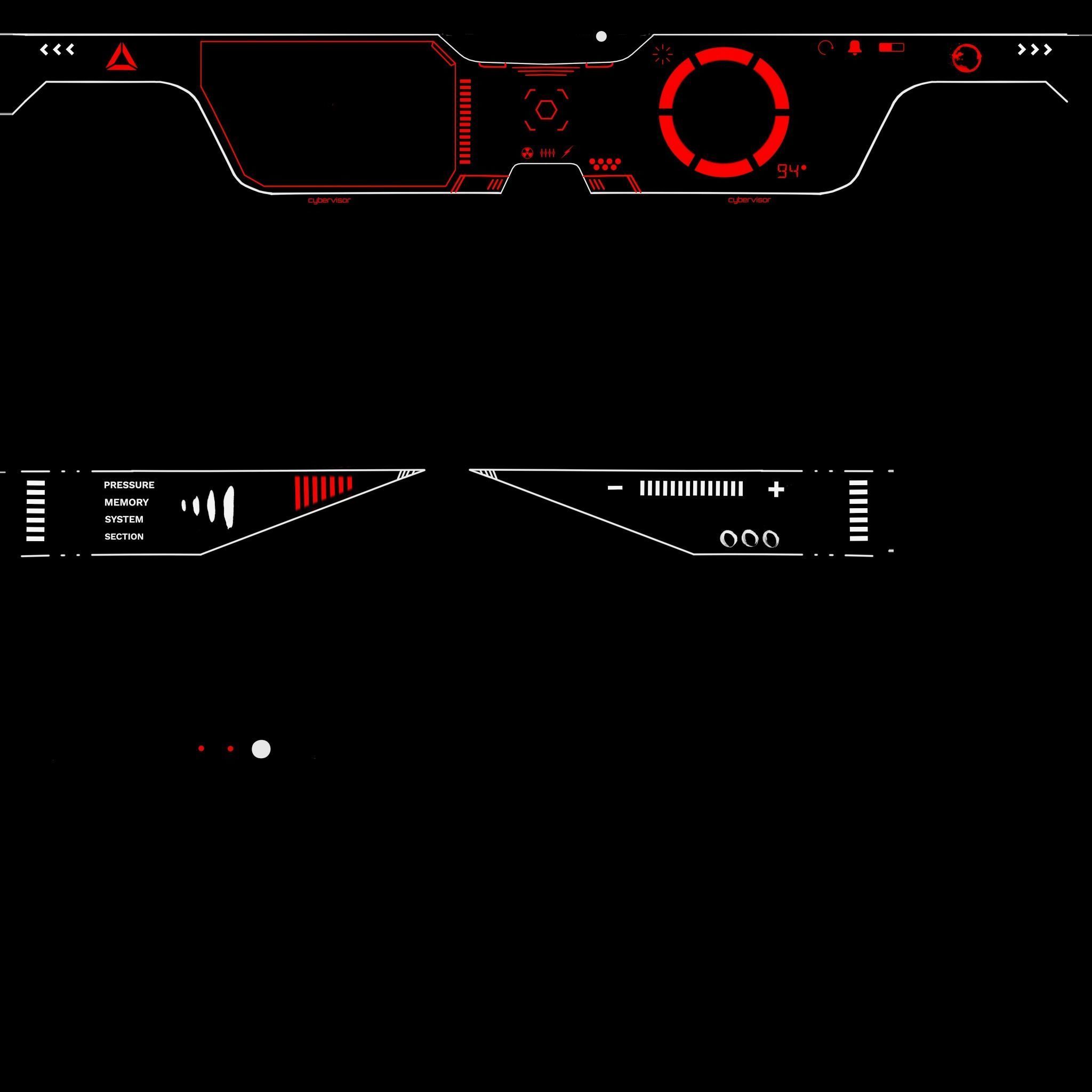 SciFi Glasses Visor 03 White Red - Character Design Fashion Low-poly 3D model_19