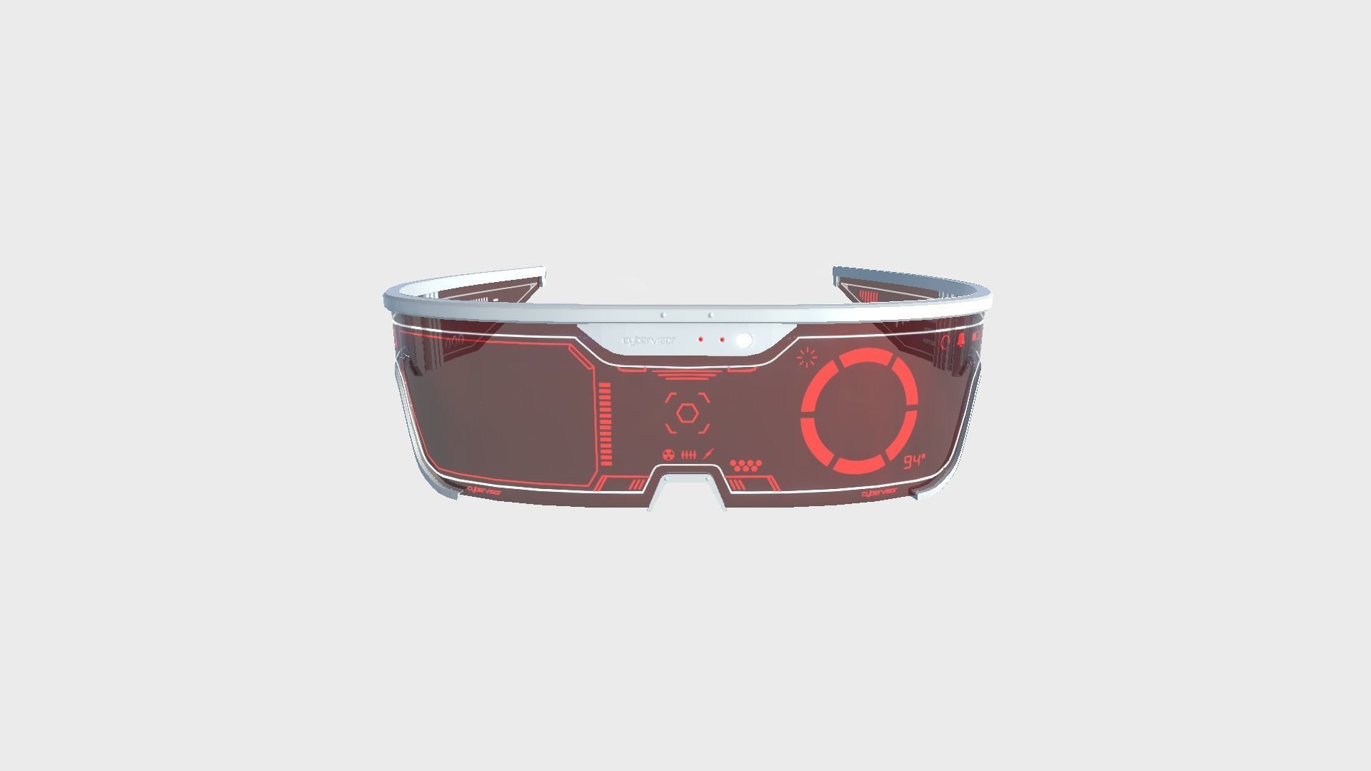 SciFi Glasses Visor 03 White Red - Character Design Fashion Low-poly 3D model_1