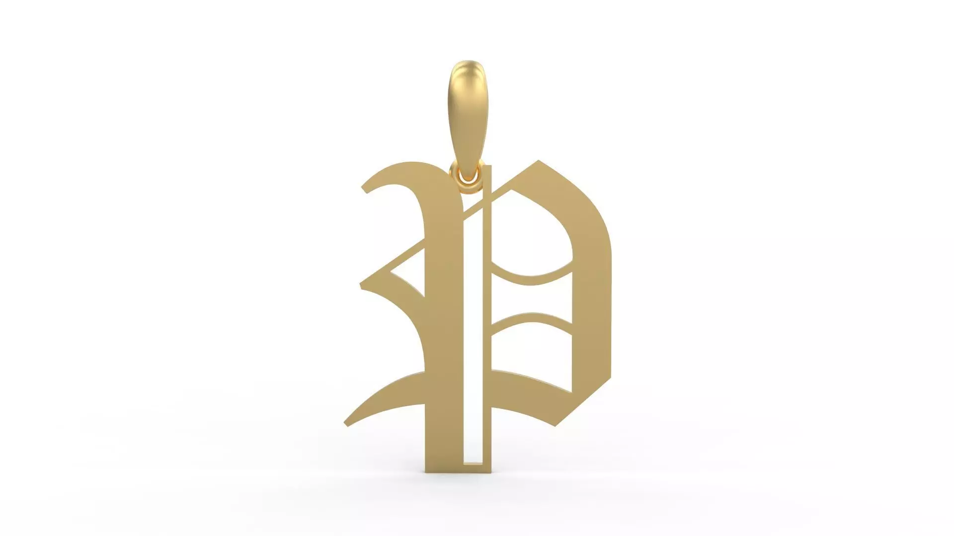 Initial Letters Pendant Canterbury P 3D print model_0