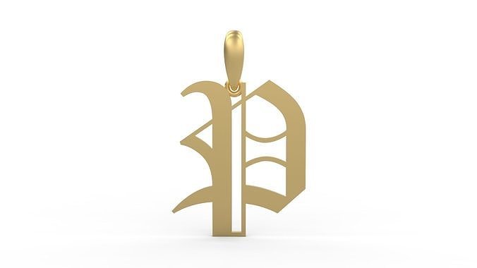 Initial Letters Pendant Canterbury P 3D print model