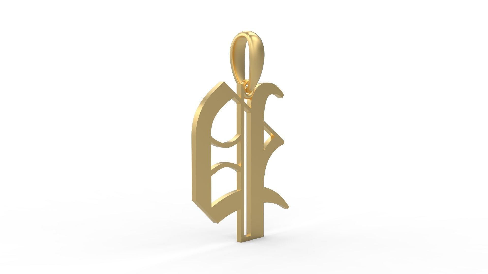 Initial Letters Pendant Canterbury P 3D print model_3